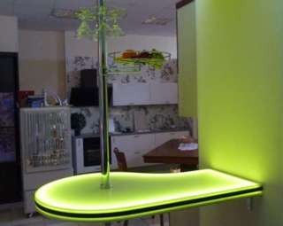 Фото Барная стойка для кухни из искусственного камня с подсветкой