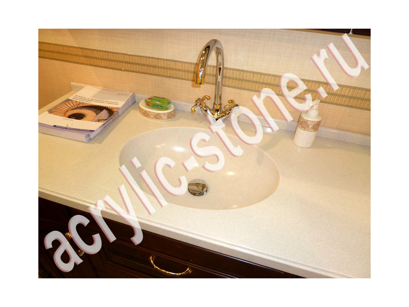 Столешница в ванную комнату из искусственного камня LG HI-MACS : фото