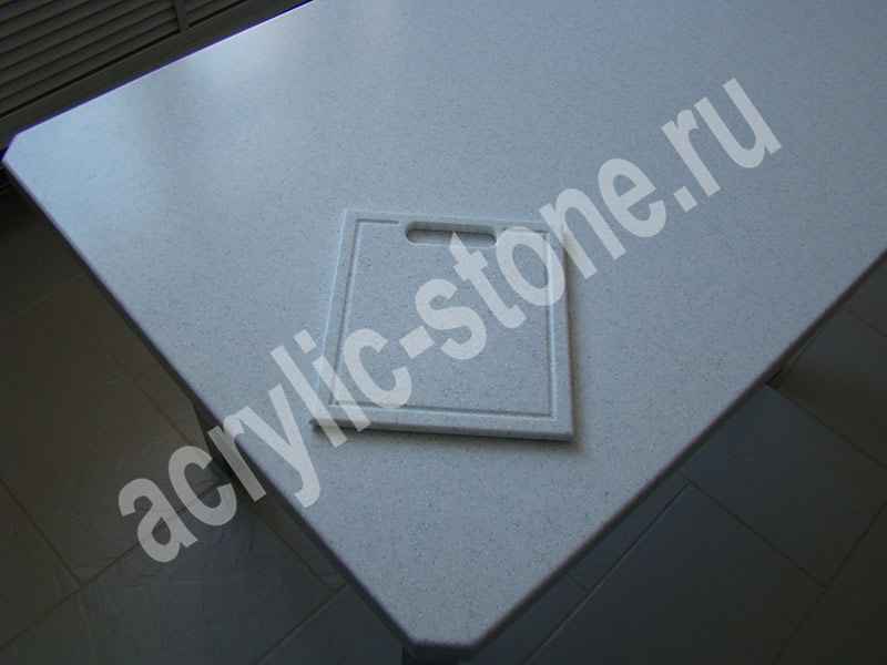 Угловая столешница на заказ из камня LG HI-MACS для кухни в стиле модерн : фото